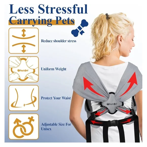 Pets Dog Carrier Sling in Gray by Abrand - Picture 4 of 7